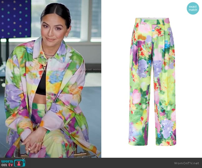 Stine Goya Amalie Wide Leg Pants worn by Erin Lim on E! News