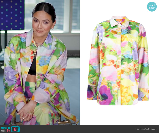 Stine Goya Mia Faded Floral-Print Shirt worn by Erin Lim on E! News