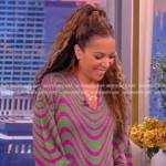 Sunny’s metallic stripe dress on The View