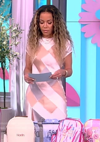 Sunny’s colorblock satin dress on The View