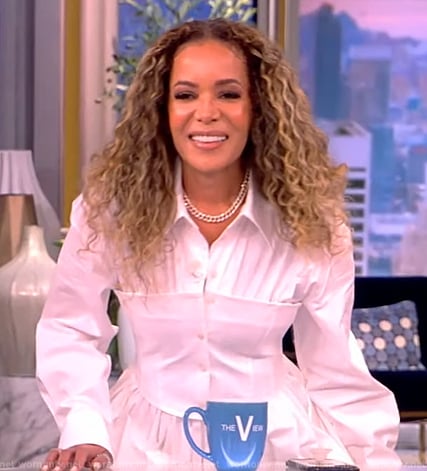 Sunny's white corset shirtdress on The View