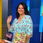 Susan Spungen’s blue floral wrap dress on Good Morning America