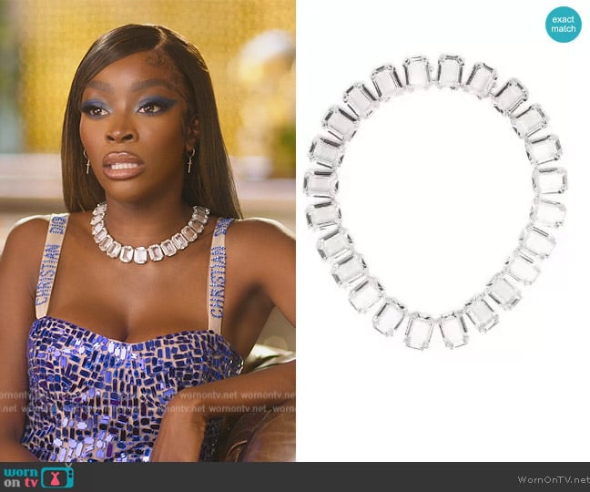 Swarovski Millenia octagon cut crystals necklace worn by Chelsea Lazkani on Selling Sunset