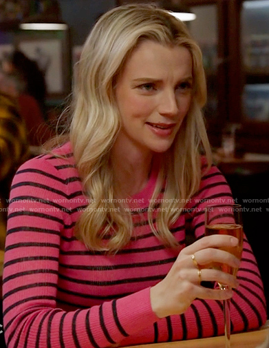 Sylvie's pink striped sweater on Chicago Fire