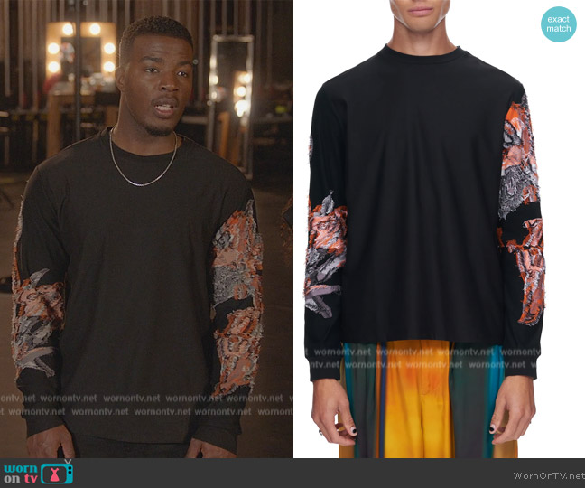 WornOnTV: Spencer's black feather trim sweatshirt on All American