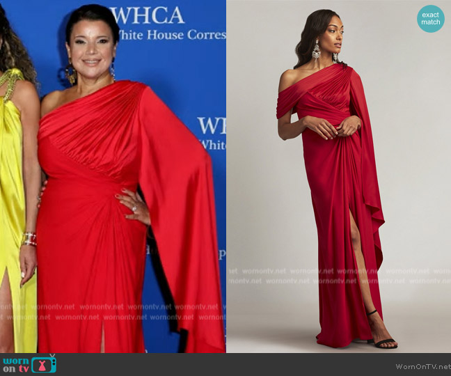 Sho Ember Cape Sleeve Gown worn by Ana Navarro on The View