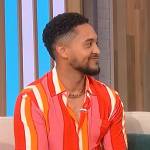 Tahj Mowry’s red stripe shirt on Sherri