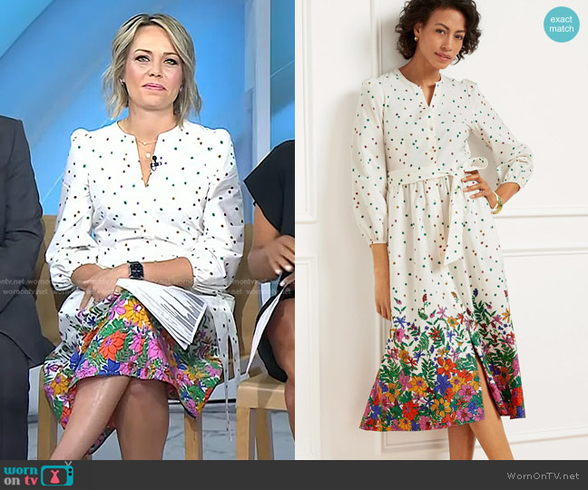 Blissful Floral by Talbots Poplin Shirtdress worn by Dylan Dreyer on Today