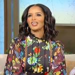 Tammy Franklin’s black floral lace trim blouse on Tamron Hall Show