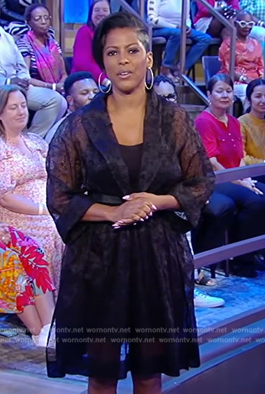 WornOnTV: Tamron's knit floral applique sweater on Tamron Hall Show, Tamron Hall