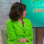 Tamsen Fadal’s green button down blazer on Sherri