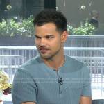 Taylor Lautner’s blue knit shirt on Today