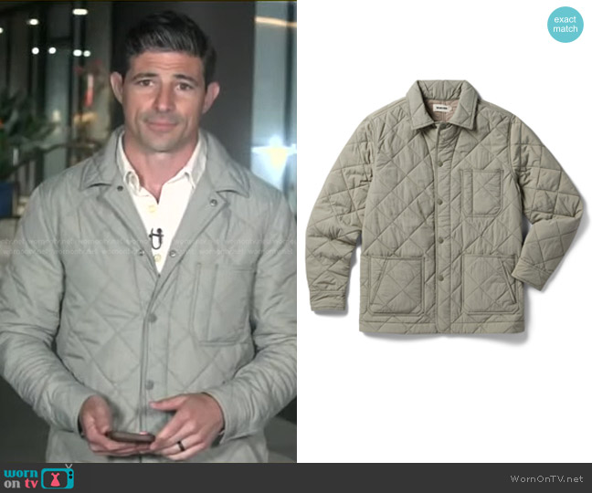 Taylor Stitch The Ojai Jacket in Sagebrush Diamond Quilt worn by Matt Gutman on Good Morning America