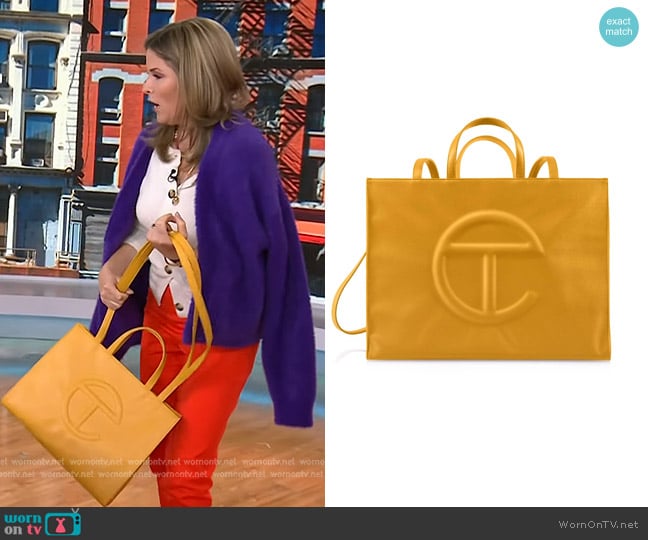 Telfar Large Shopping Bag in Mustard worn by Jenna Bush Hager on Today