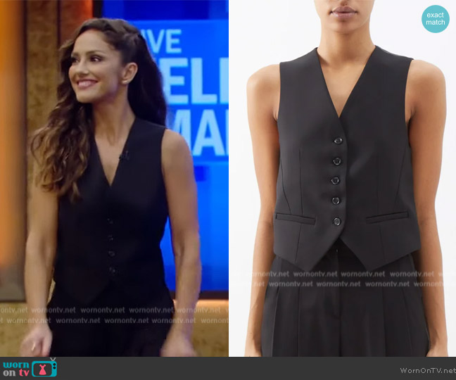 The Frankie Shop Gelso tailored waistcoat worn by Minka Kelly on Live with Kelly and Mark