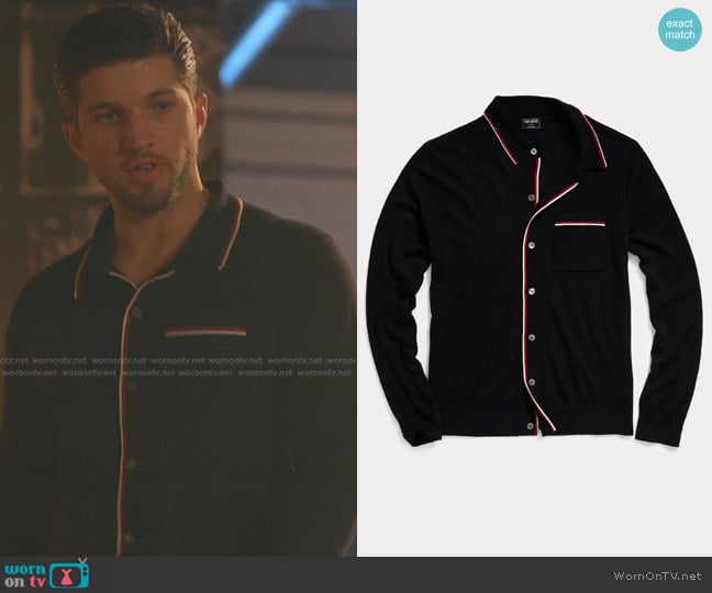 Todd Snyder Merino Tipped Full Placket Polo Shirt worn by Joaquin Peréz (Bryan Craig) on Good Trouble