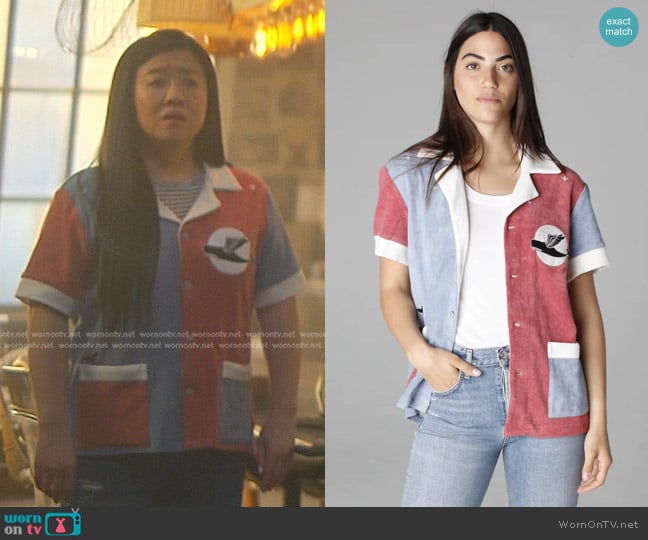 Tombolo Whale Moon Rising Cabana Shirt worn by Alice Kwan (Sherry Cola) on Good Trouble