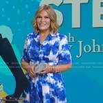 Tory Johnson’s blue tie dye shirtdress on Good Morning America