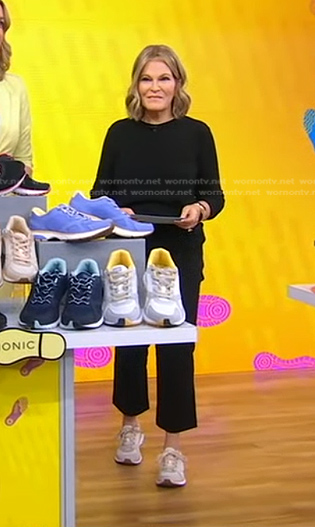 Tory Johnson's beige sneakers on Good Morning America