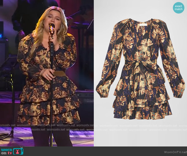 WornOnTV: Kelly’s black floral print mini dress on The Kelly Clarkson ...