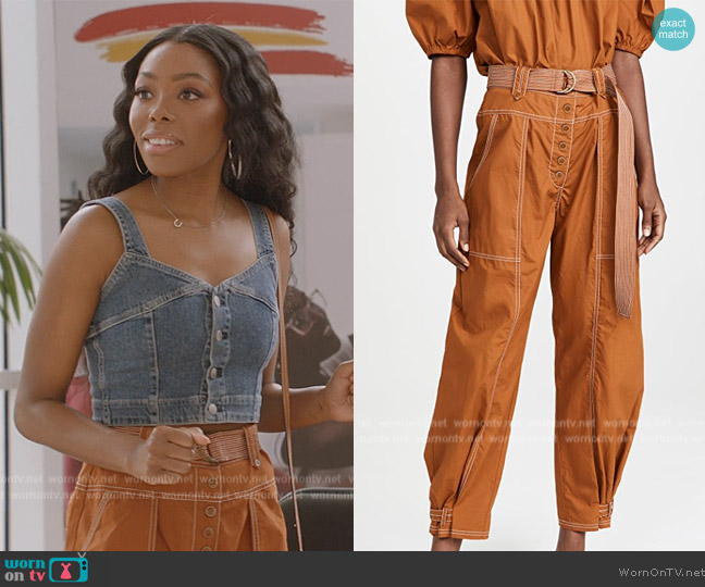 WornOnTV: Kia’s denim cropped tank on All American | Asjha Cooper ...