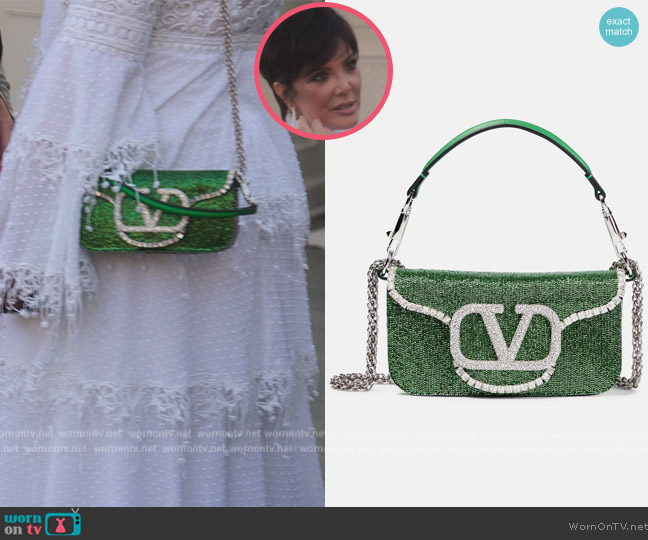 Valentino Loco Small beaded shoulder bag worn by Kris Jenner (Kris Jenner) on The Kardashians