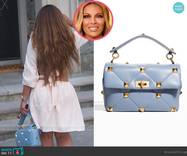 Valentino Garavani Roman Stud Large Quilted Leather Shoulder Bag worn by Dolores Catania on The Real Housewives of New Jersey