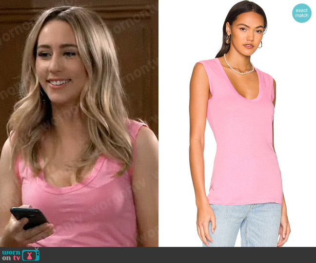 Velvet by Graham & Spencer Estina Top in Candy worn by Josslyn Jacks (Eden McCoy) on General Hospital