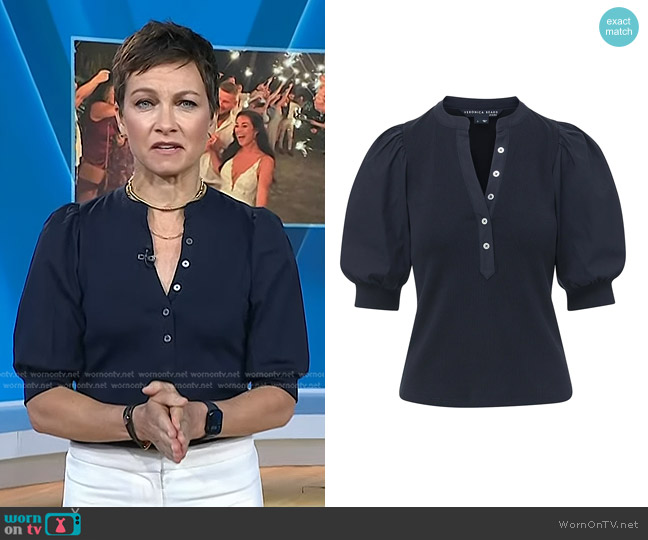 WornOnTV: Stephanie’s navy puff sleeve top on Today | Stephanie Gosk ...