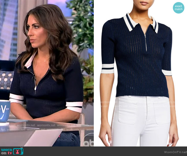 Veronica Beard Jorja Half-Zip Polo worn by Alyssa Farah Griffin on The View