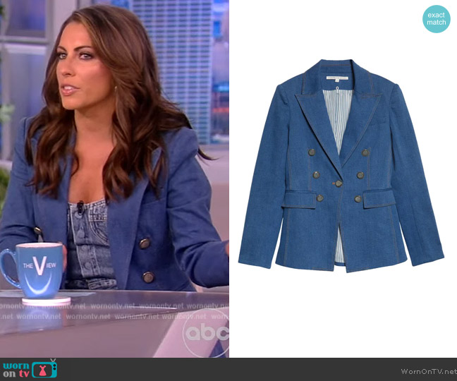 Veronica Beard Naira Denim Dickey Jacket worn by Alyssa Farah Griffin on The View