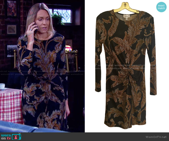 Veronica M Dotted Floral Print Dress worn by Nicole Walker (Arianne Zucker) on Days of our Lives