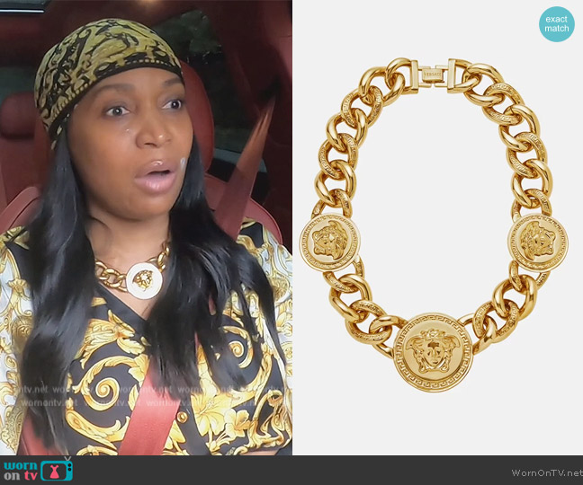 Versace Medusa Chain Necklace worn by Marlo Hampton on The Real Housewives of Atlanta