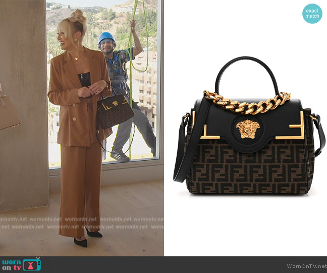 Versace X Fendi Grained Fencace Bag worn by Mary Fitzgerald on Selling Sunset