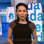 Vicky’s black embellished shoulder dress on NBC News Daily