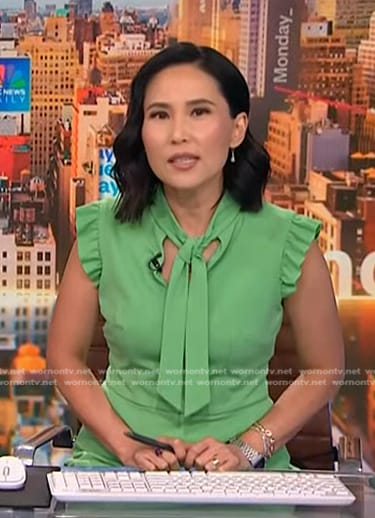 Vicky’s green tie neck dress on NBC News Daily