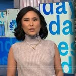 Vicky’s grey sleeveless sweater on NBC News Daily