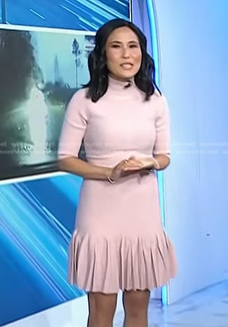 Vicky’s pink pleated hem dress on Today