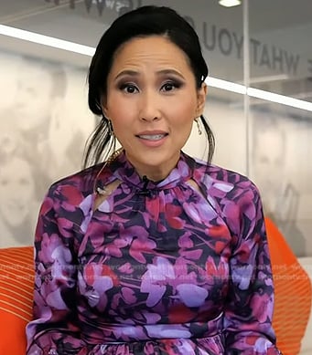 Vicky’s purple floral dress on Today