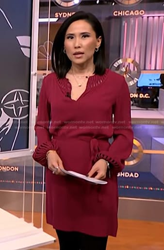 Vicky’s red cutout mini dress on NBC News Daily