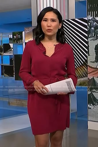 Vicky’s red cutout mini dress on NBC News Daily