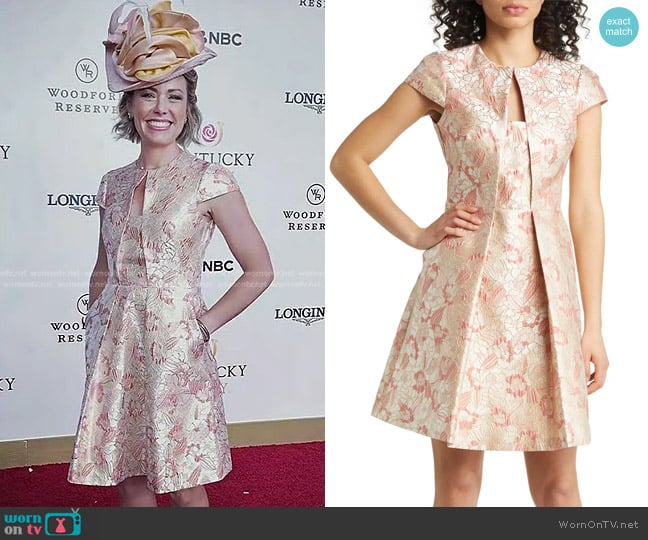 Vince Camuto Floral Jacquard Fit & Flare Cocktail Dress worn by Dylan Dreyer on Today