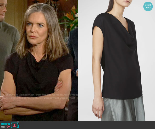 Vince Cowl Neck Cap Sleeve Blouse worn by Diane Jenkins (Susan Walters) on The Young and the Restless