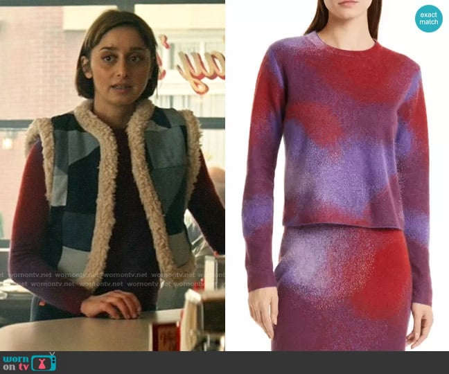 Vince Ombre Jacquard Sweater in Lily Stone Combo worn by Chrissy Beppo (Sofia Hasmik) on Superman and Lois