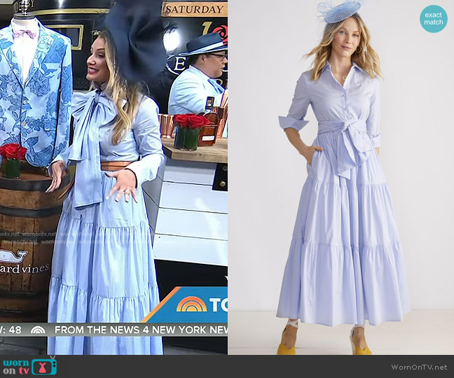 Vineyard Vines Kentucky Derby Striped Tiered Shirtdress worn by Tonya Abeln on Today