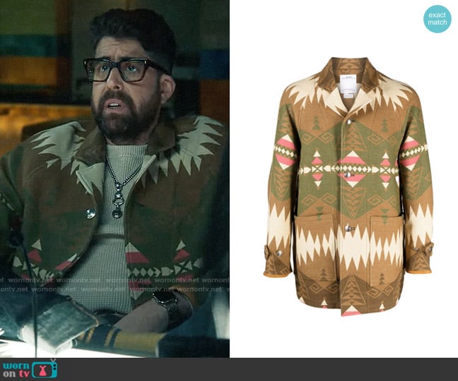 Visvim Ikat Pattern Wool Coat worn by Harry Keshegian (Adam Goldberg) on The Equalizer