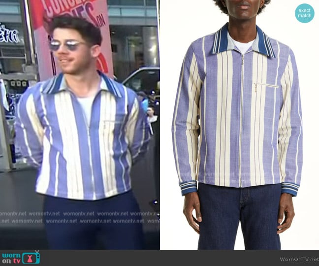 Wales Bonner Atlantic Stripe Organic Cotton Jacket worn by Nick Jonas on Today