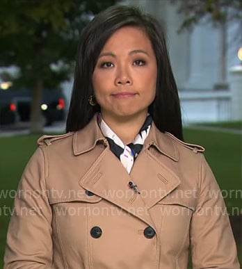 Weijia Jiang's trench coat on CBS Mornings