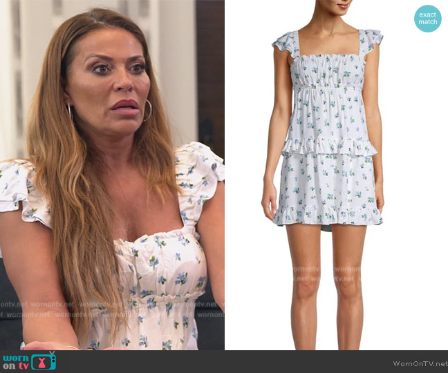 We Wore What Floral-Print Tiered Dress worn by Dolores Catania on The Real Housewives of New Jersey