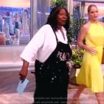 Whoopi’s black splatter print overalls on The View